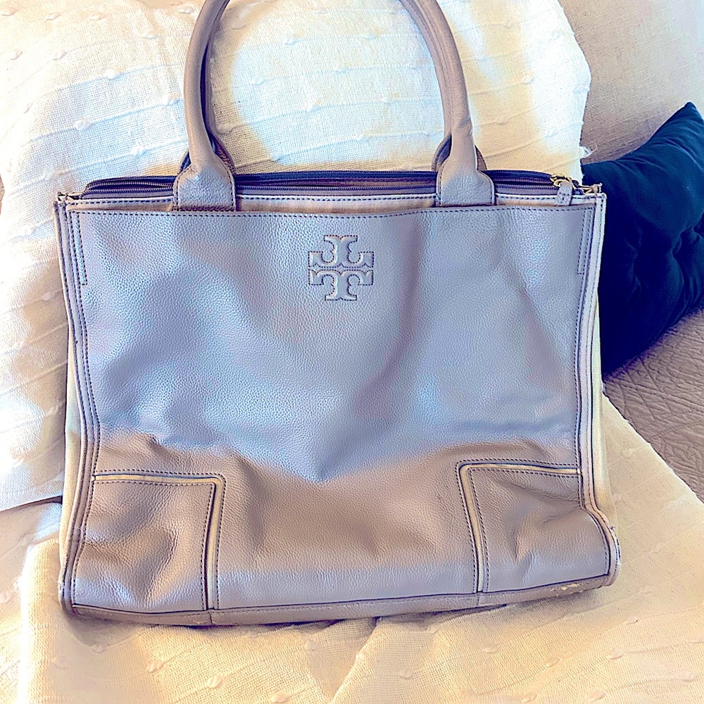 Tory Burch taupe tote
